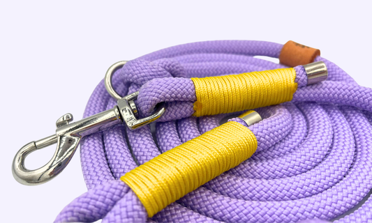 💜 Lavendel - Hondenriem touw (7-in-1)