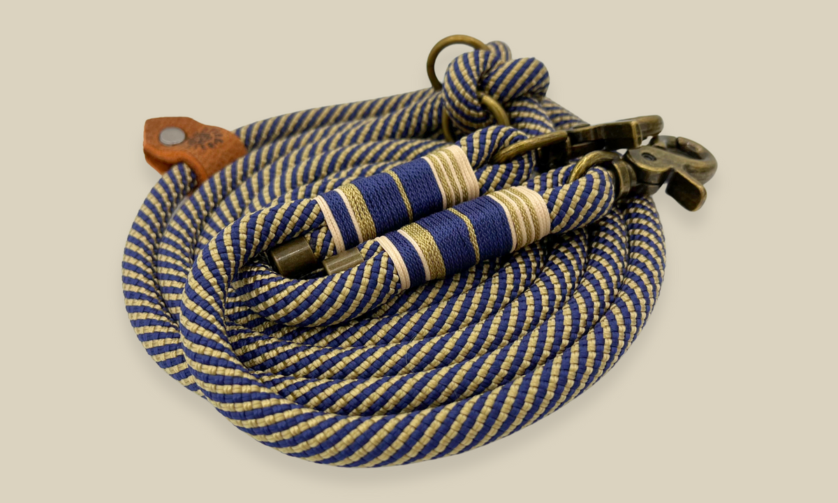 Verstelbare en handsfree 8 in 1 hondenriem Touw - ⚓️ Marine