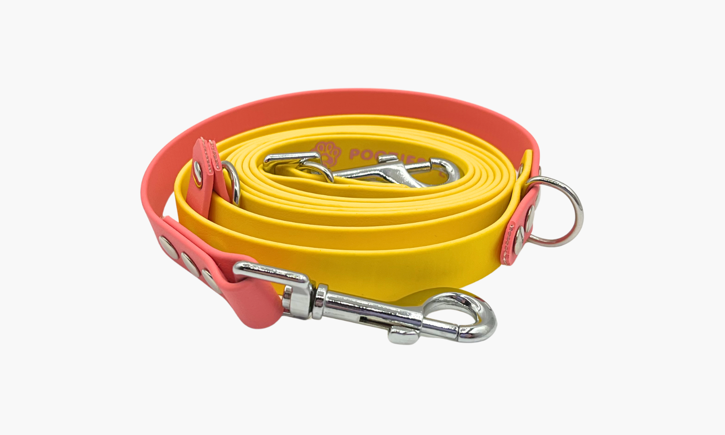 Geel + Koraal - Handsfree hondenriem 250cm | Tot 20kg