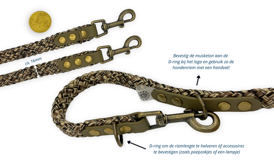 Handsfree multifunctionele touw hondenriem | Tot 12kg