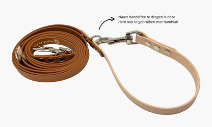 Lichtbruin + Beige - Handsfree hondenriem 260cm | Tot 20kg