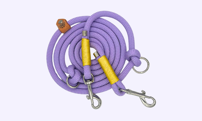 💜 Lavendel - Hondenriem touw (7-in-1)