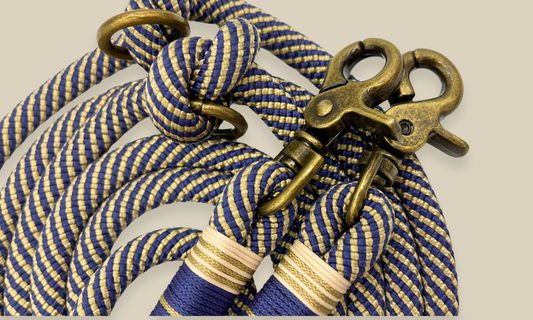 Verstelbare en handsfree 8 in 1 hondenriem Touw - ⚓️ Marine