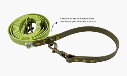 Olijfgroen + Militair Groen - Handsfree hondenriem 260cm | Tot 12kg