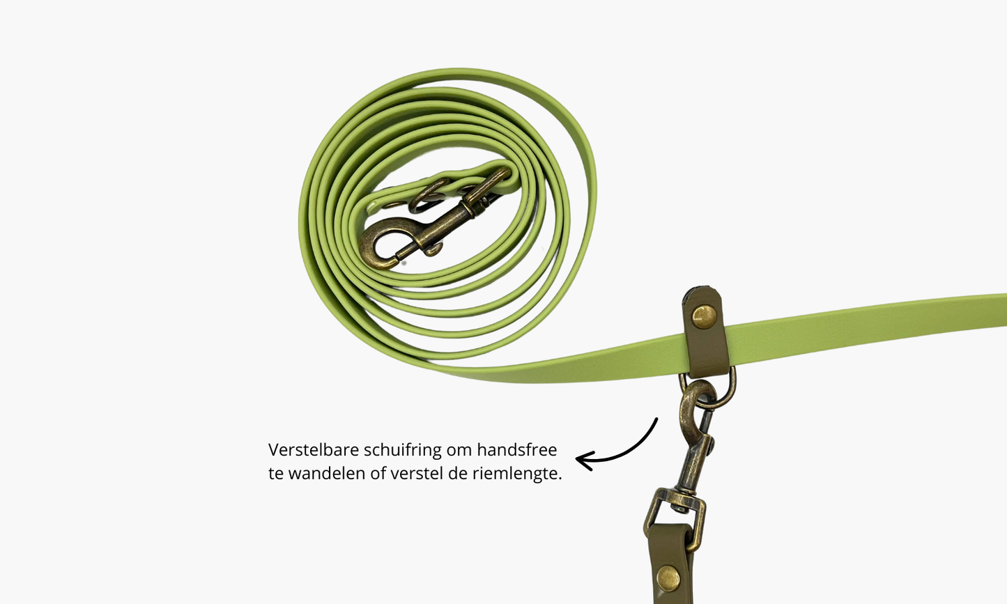 Olijfgroen + Militair Groen - Handsfree hondenriem 260cm | Tot 12kg