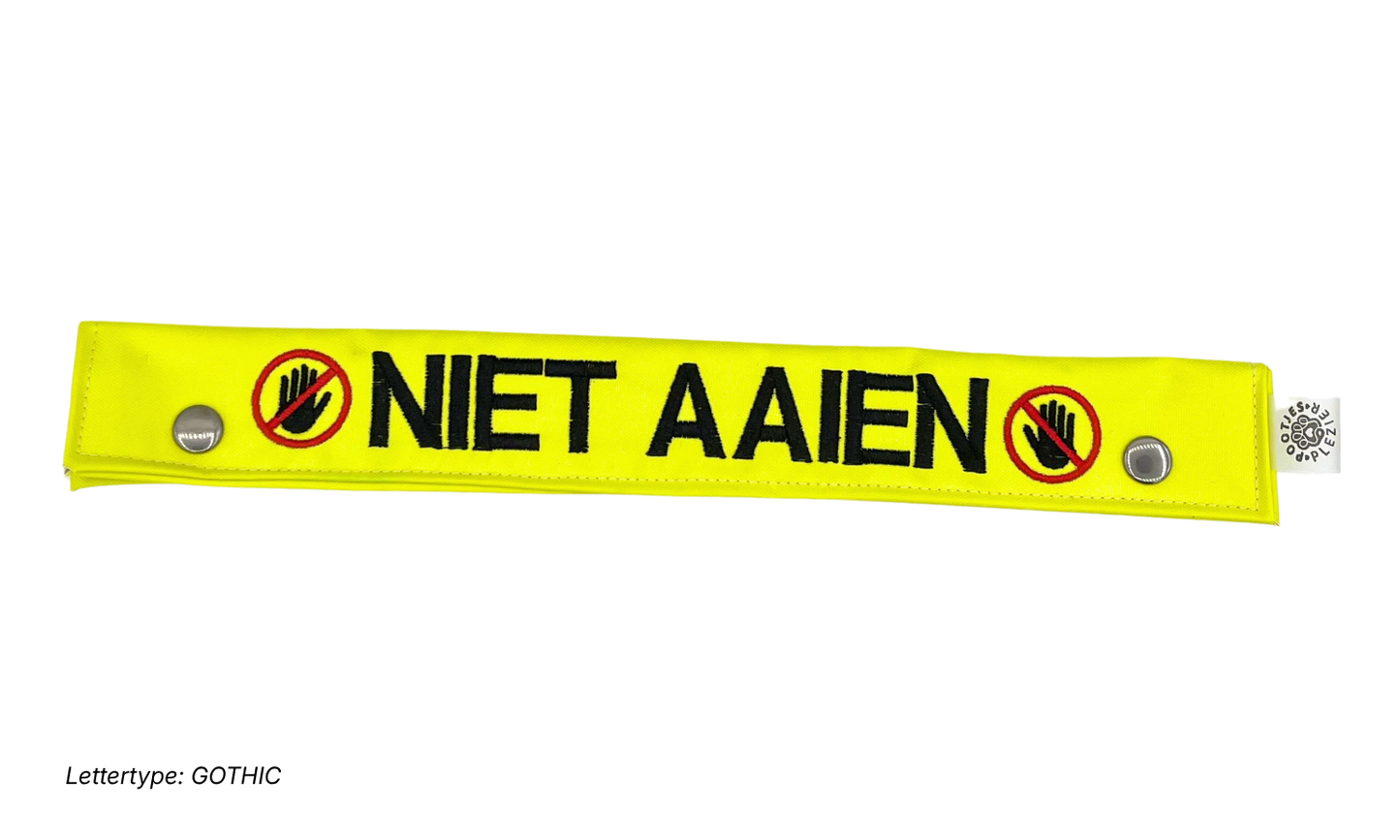Waarschuwingslabel voor hondenriem