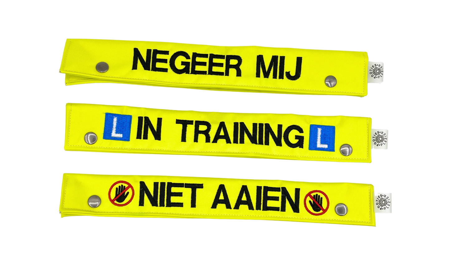Waarschuwingslabel voor hondenriem