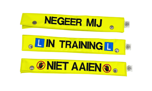 Waarschuwingslabel voor hondenriem